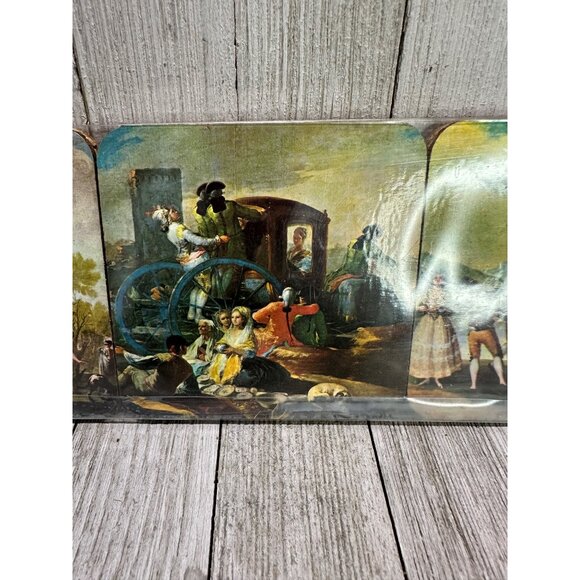 Vintage Set Of 6 Cork Coasters Posavasos Fantasia Made In Spain In Packet - Picture 4 of 10